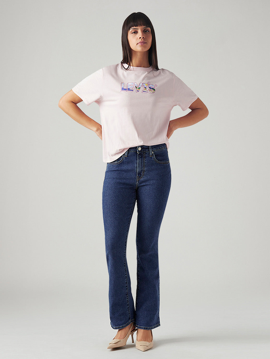 Women's 725 Blue Bootcut Fit High Rise Jeans