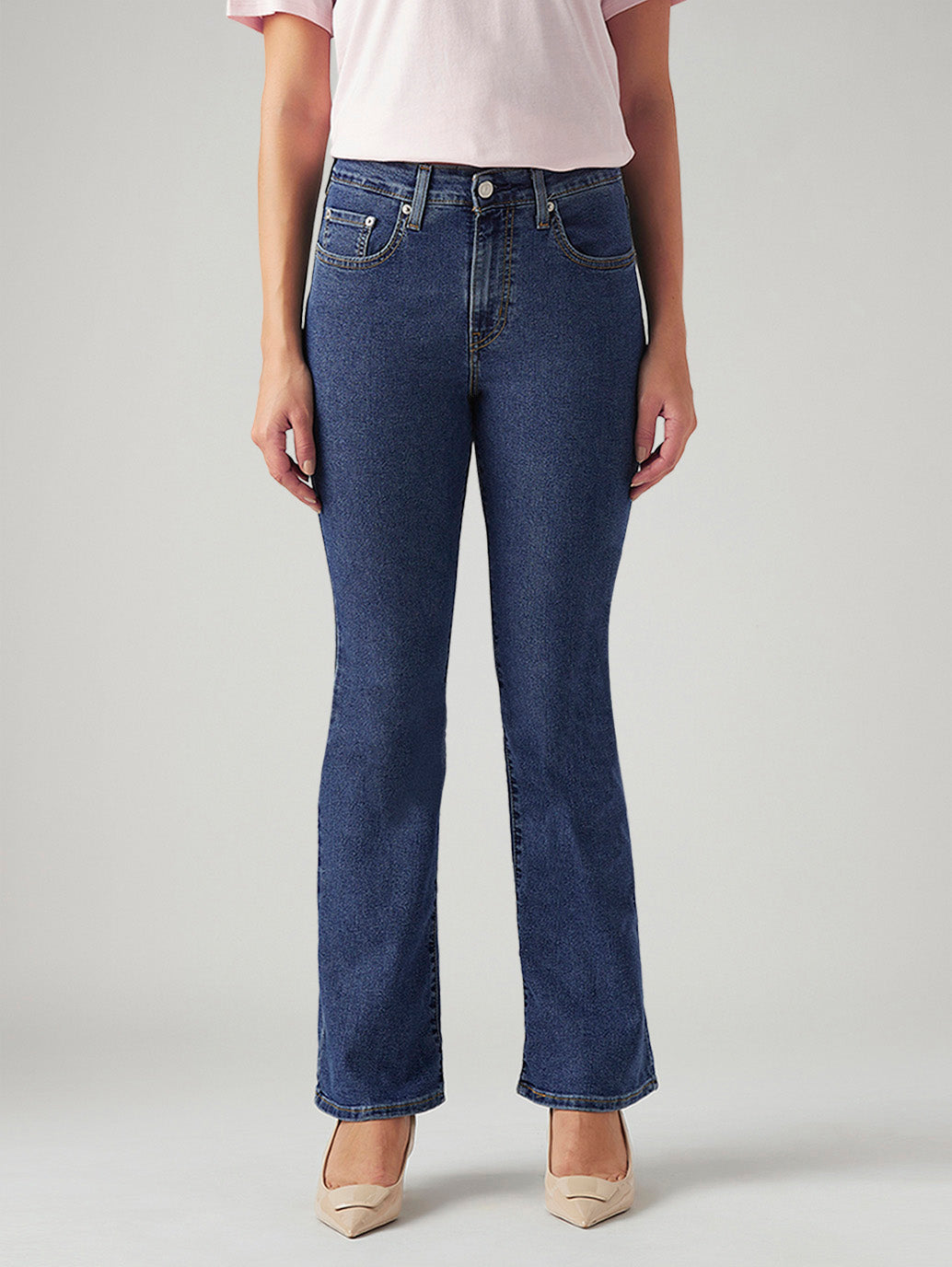 Women's 725 Blue Bootcut Fit High Rise Jeans - Front View