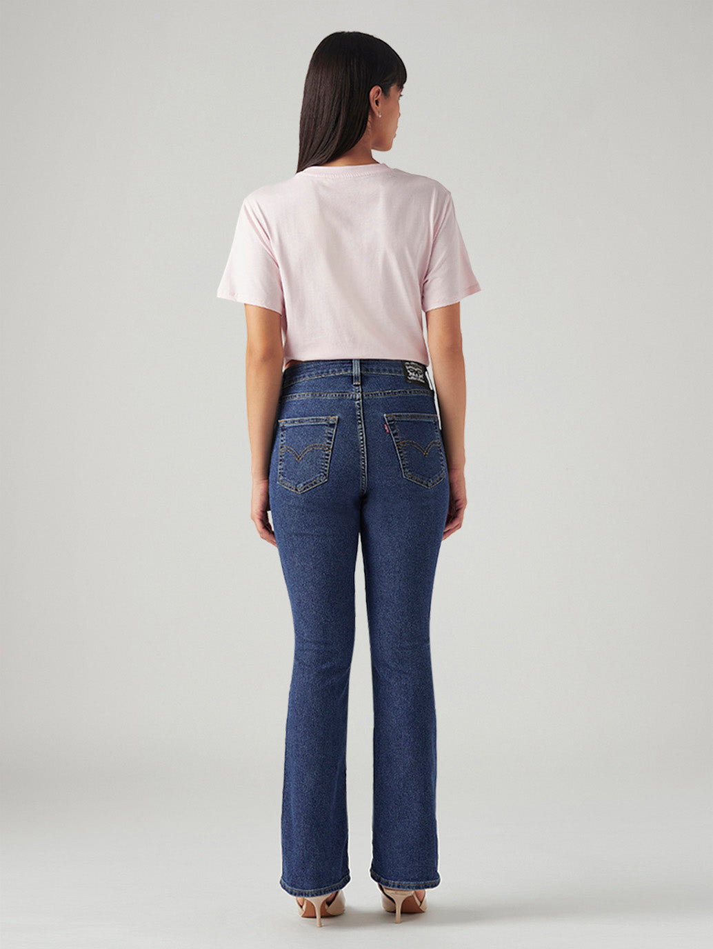 Women's 725 Blue Bootcut Fit High Rise Jeans - Back View