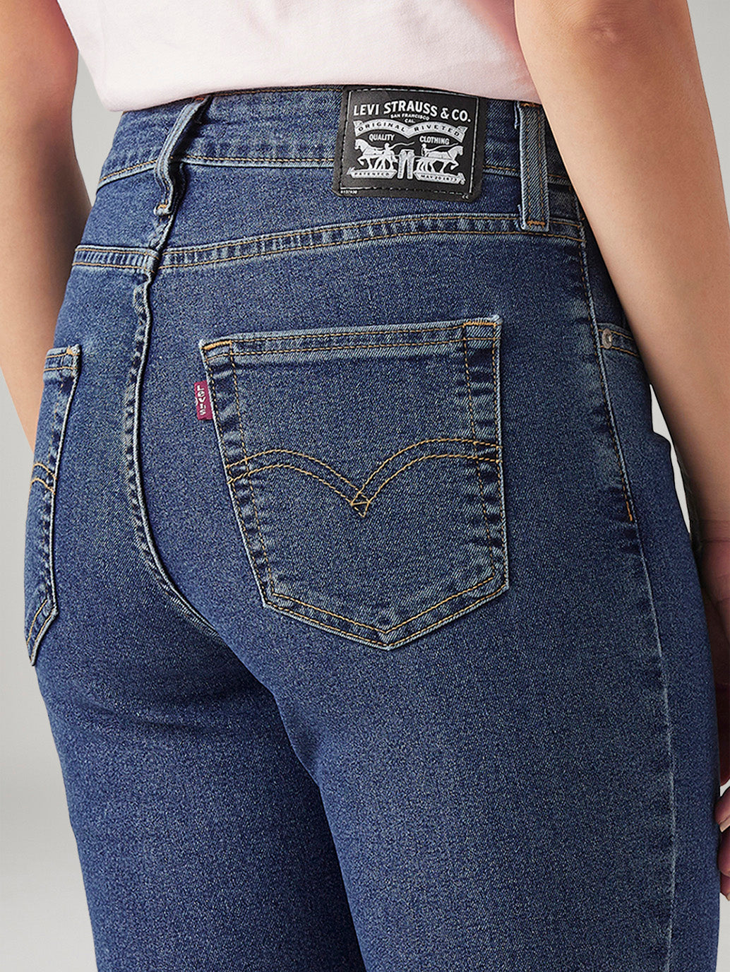 Women's 725 Blue Bootcut Fit High Rise Jeans - Detail View