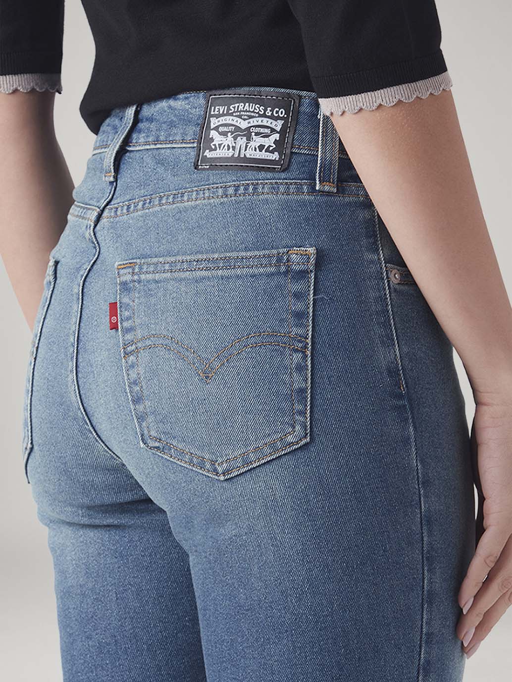 Women's 725 Blue Bootcut Fit High Rise Jeans - Detail View