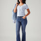 Women's 725 Blue Bootcut Fit High Rise Jeans - Styleshot View