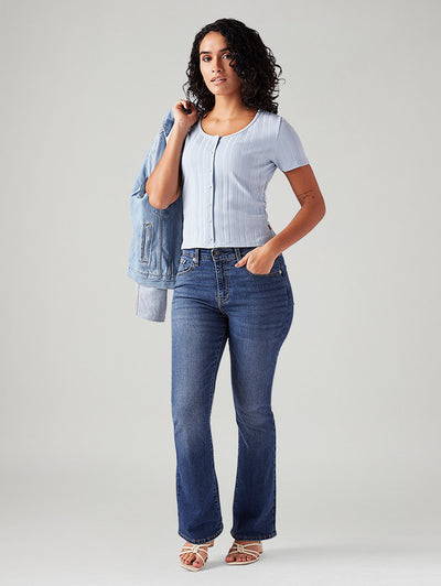 Women's 725 Blue Bootcut Fit High Rise Jeans-image-44