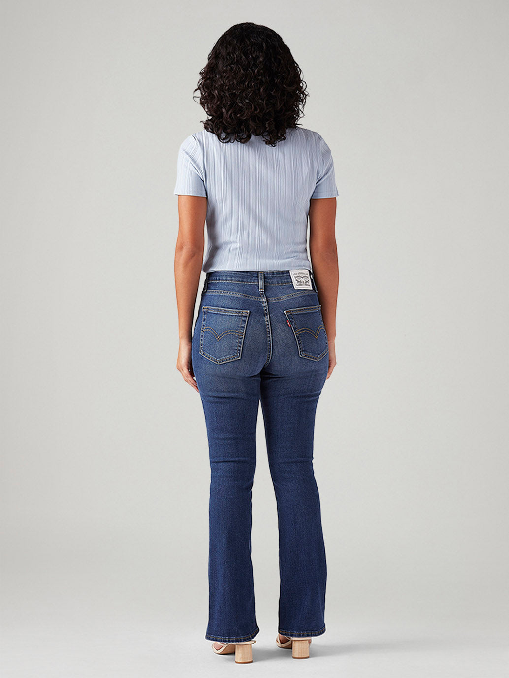 Women's 725 Blue Bootcut Fit High Rise Jeans - Back View