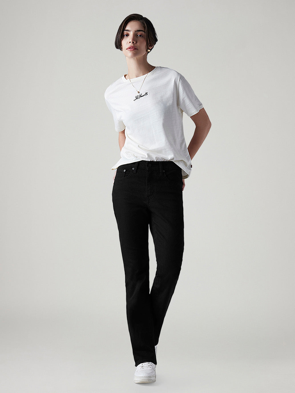 Women's 725 Black Bootcut Fit High Rise Jeans - Styleshot View