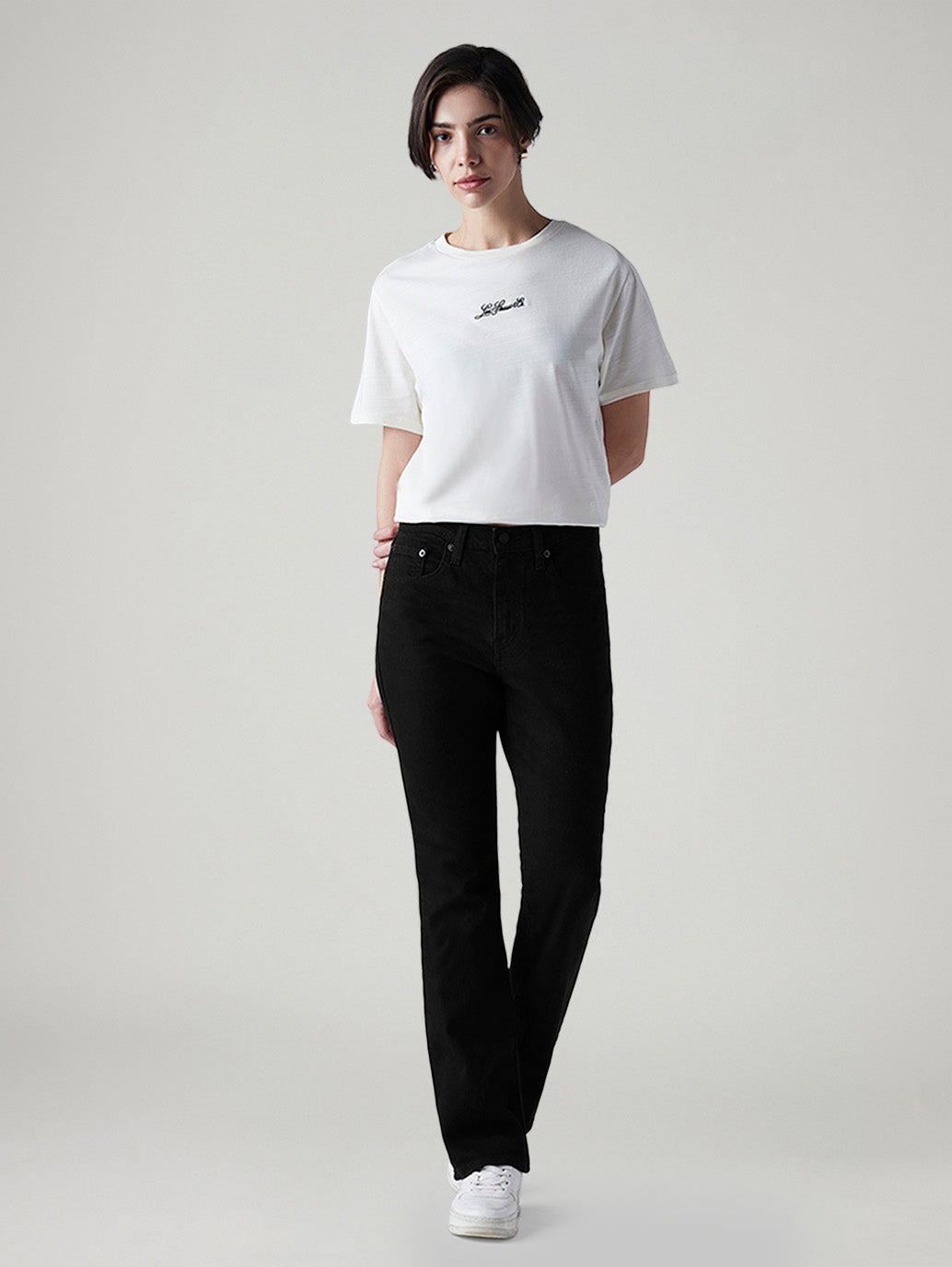 Women's 725 Black Bootcut Fit High Rise Jeans - Front View