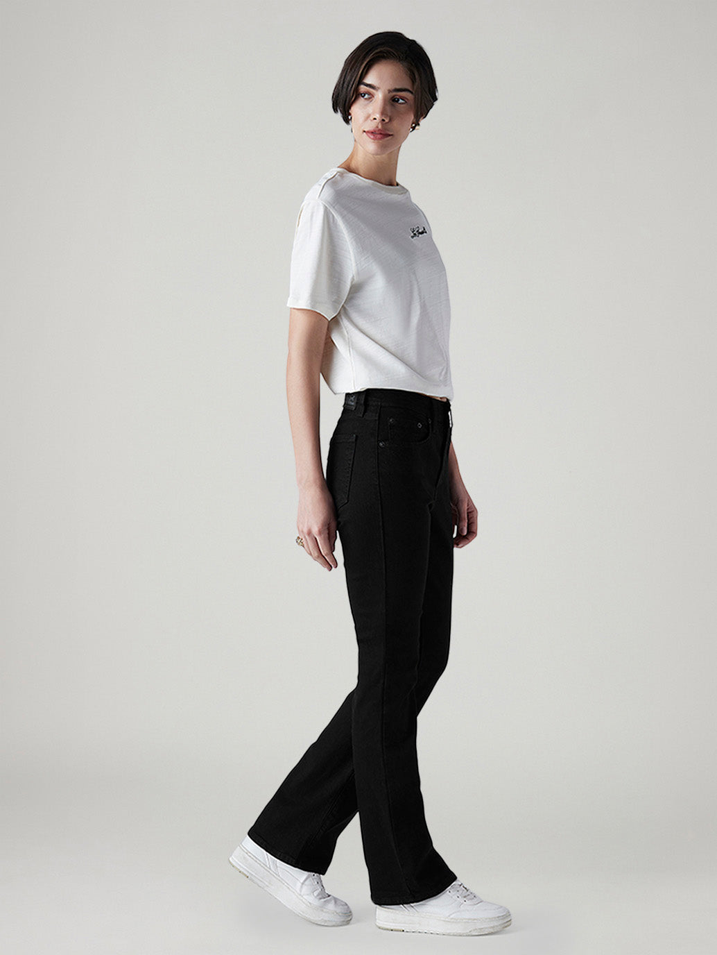 Women's 725 Black Bootcut Fit High Rise Jeans - Side View