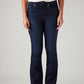 Women's 725 Dark Blue Bootcut Fit High Rise Jeans - Front View