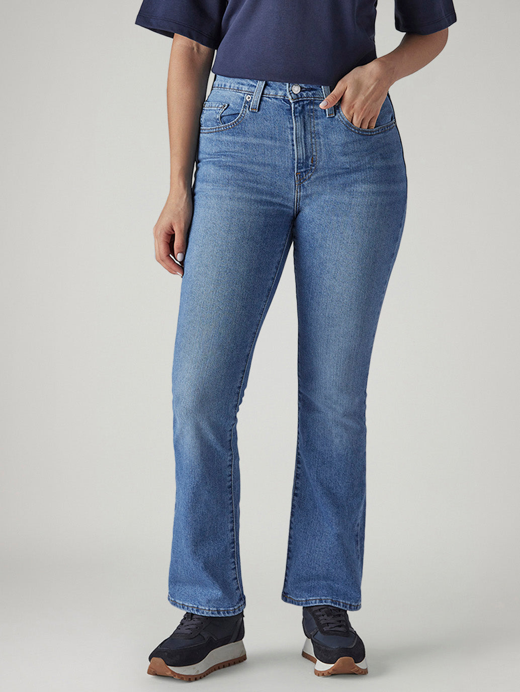 Women's 725 Blue Bootcut Fit High Rise Jeans - Front View