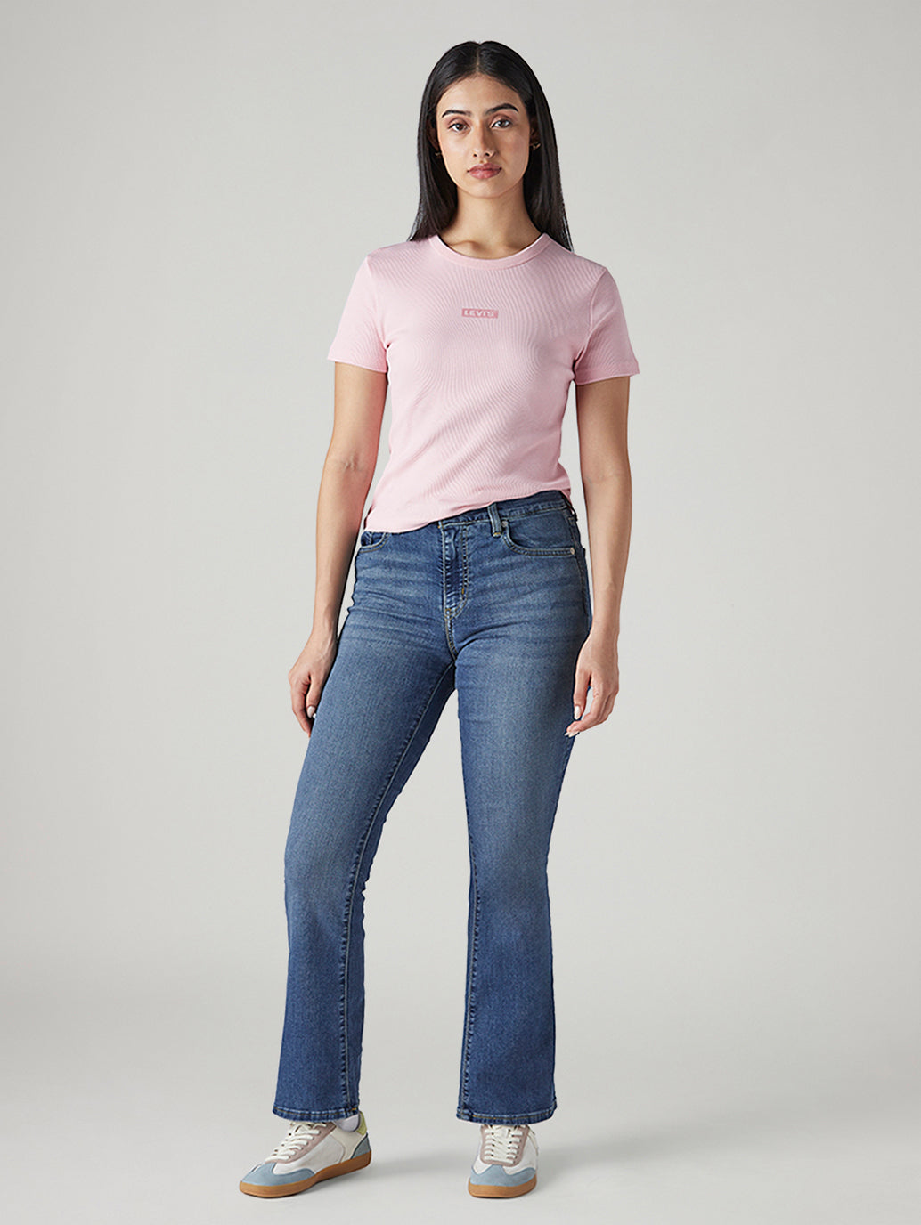 Women's 725 Blue Bootcut Fit Mid Rise Jeans