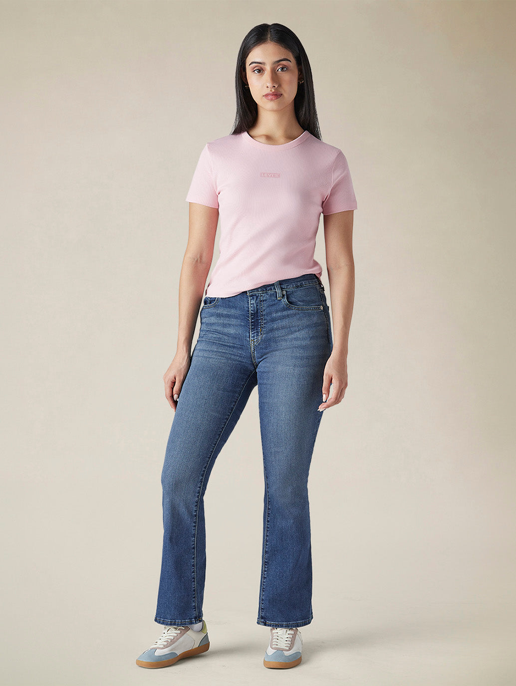Women's 725 Blue Bootcut Fit Mid Rise Jeans