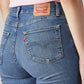 Women's 725 Blue Bootcut Fit Mid Rise Jeans - Detail View