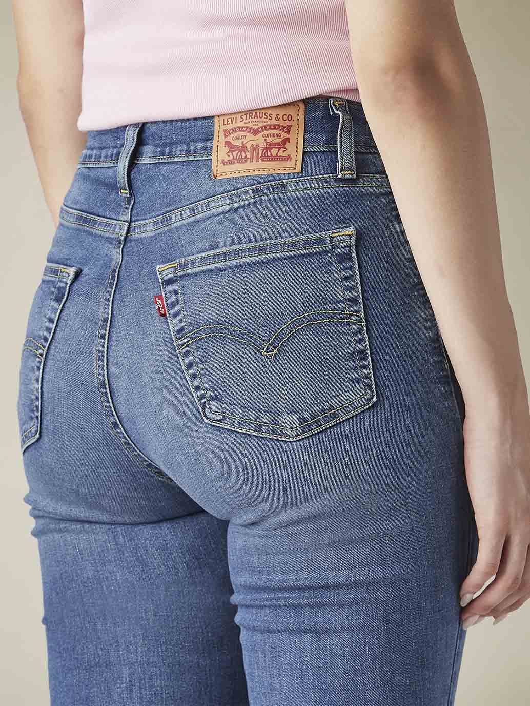 Women's 725 Blue Bootcut Fit Mid Rise Jeans - bb7c640d-8fbd-48fb-8c9f-2fba2bee03af View