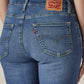Women's 725 Blue Bootcut Fit Mid Rise Jeans - Detail View