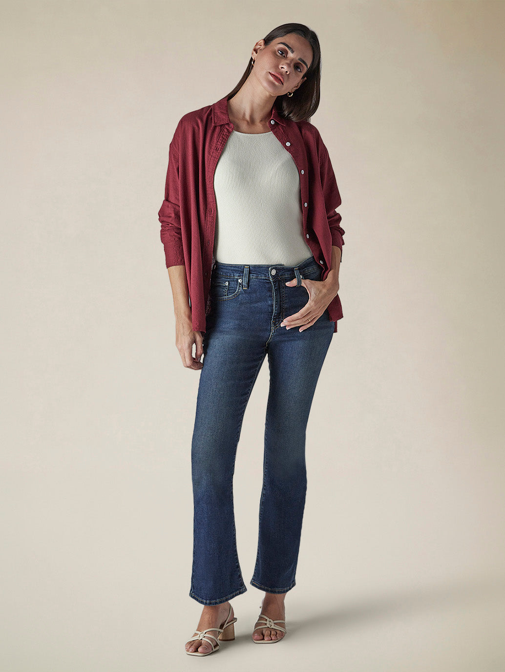 Women's 725 Dark Blue Bootcut Fit Mid Rise Jeans
