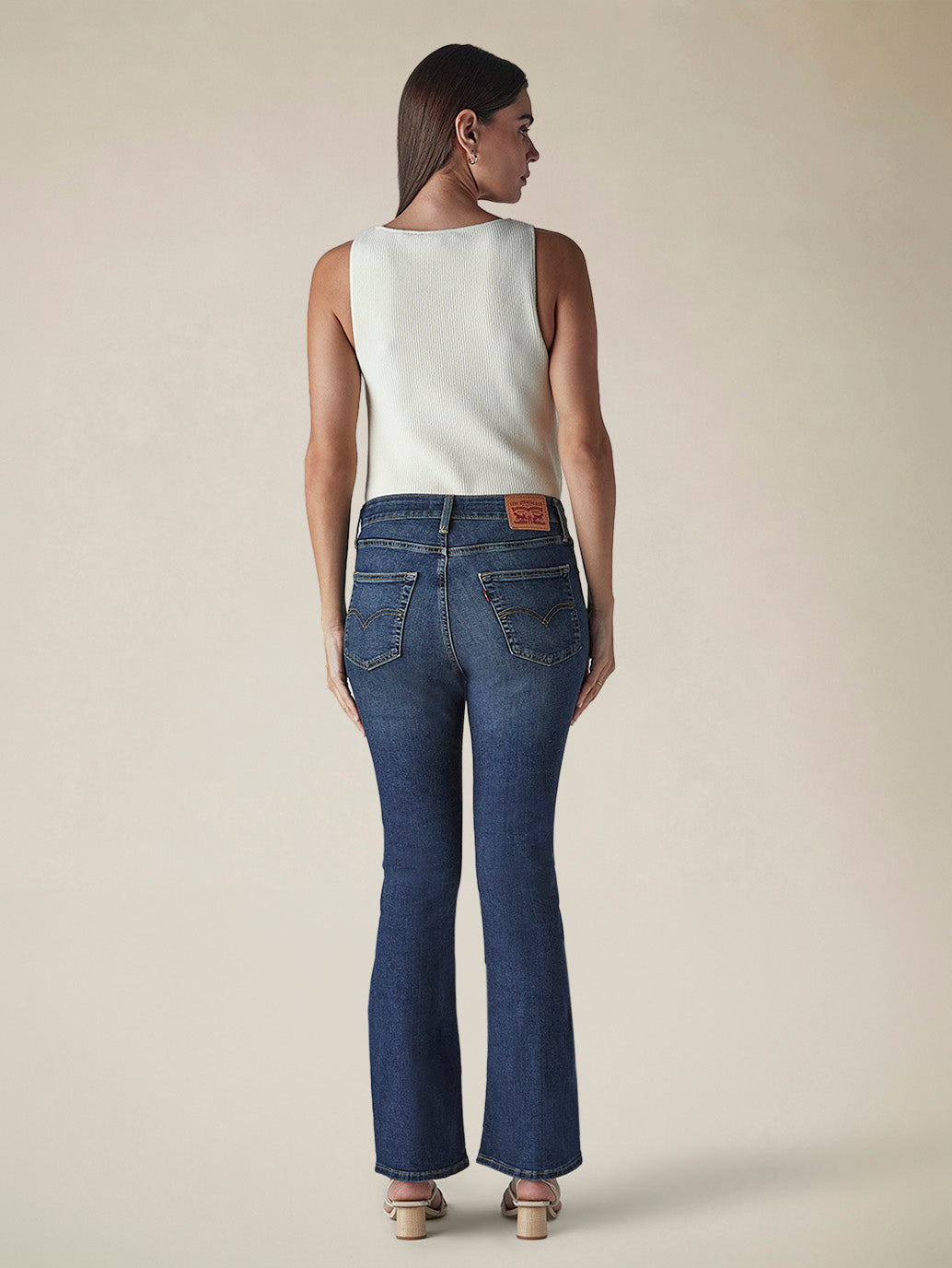 Women's 725 Dark Blue Bootcut Fit Mid Rise Jeans - 6048bb7b-31a8-4e7e-89e7-cc84ac283a1b View