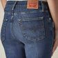 Women's 725 Dark Blue Bootcut Fit Mid Rise Jeans - Detail View