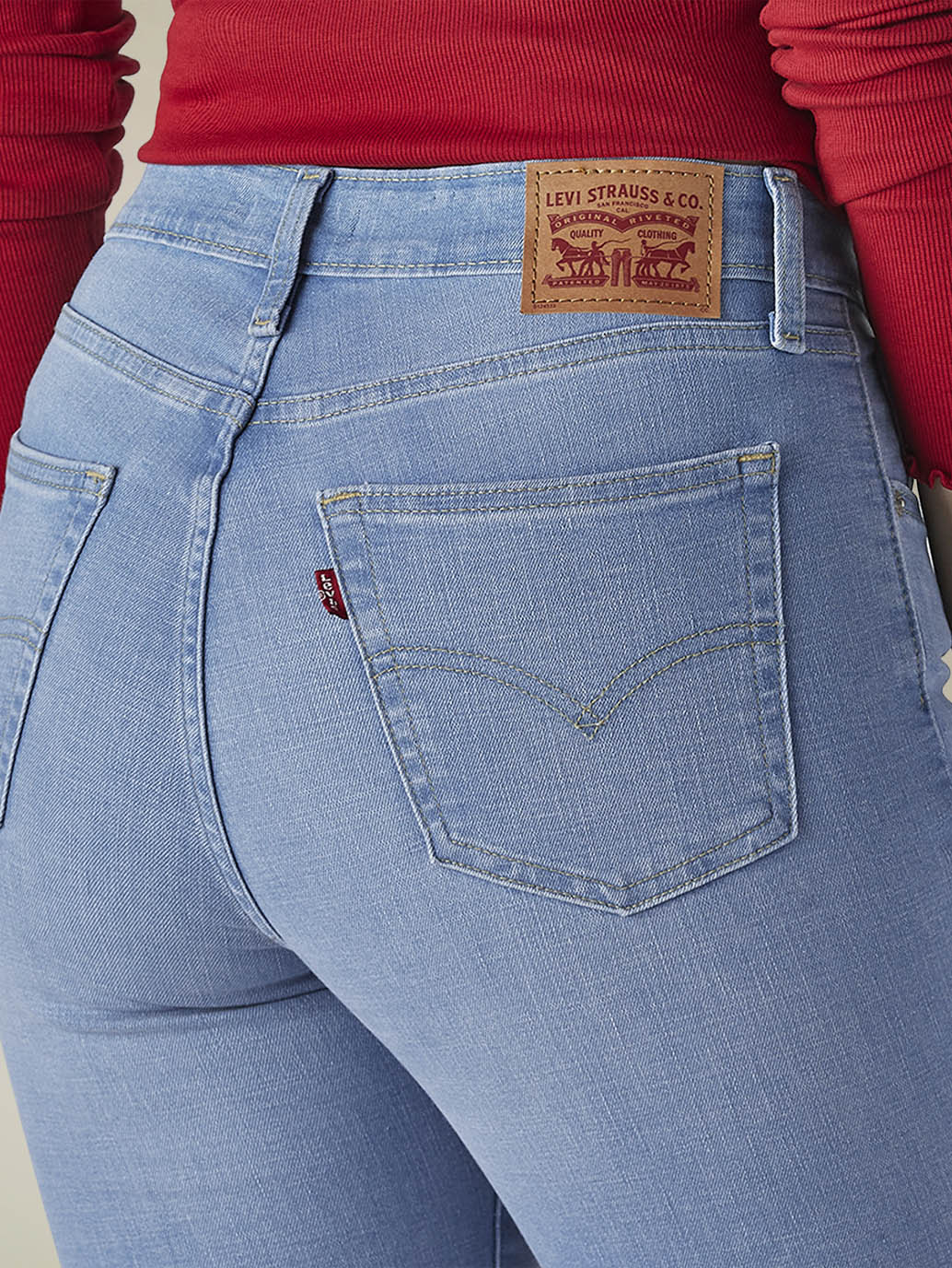 Womens 725 High Rise Flared Fit Cotton Stretch blend Jeans - Detail View
