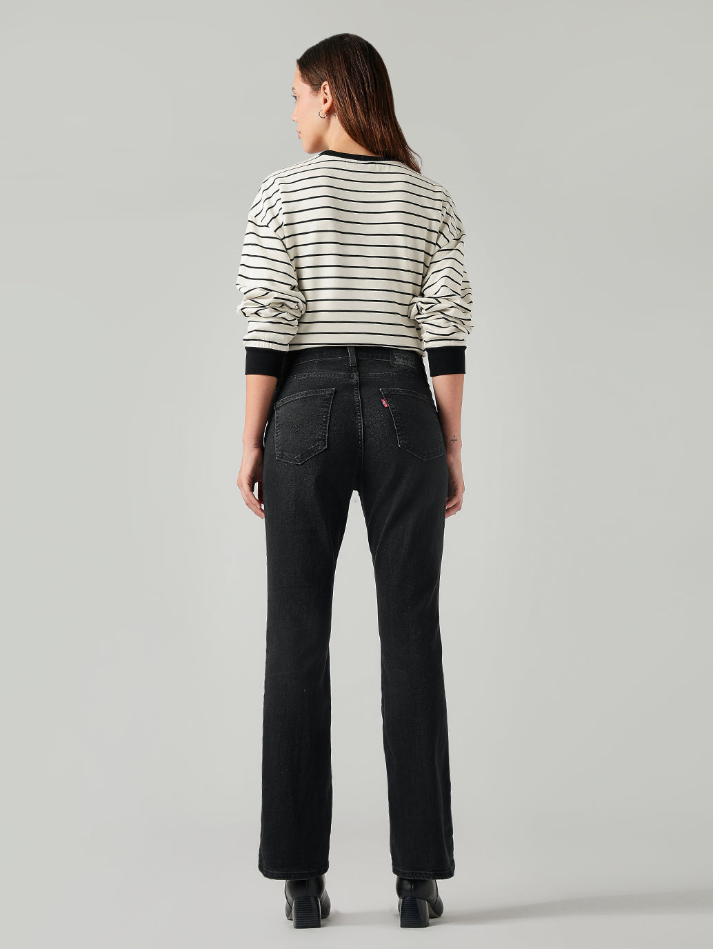Women's 725 Black Bootcut Fit High Rise Jeans - Back View