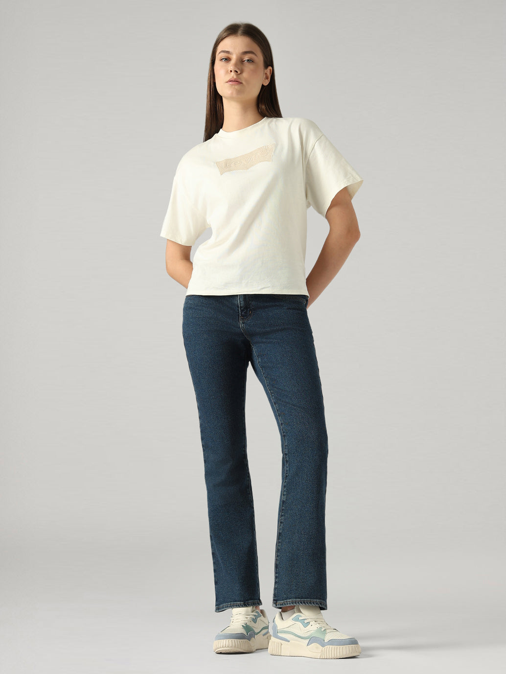 Women's 725 Dark Blue Bootcut Fit High Rise Jeans