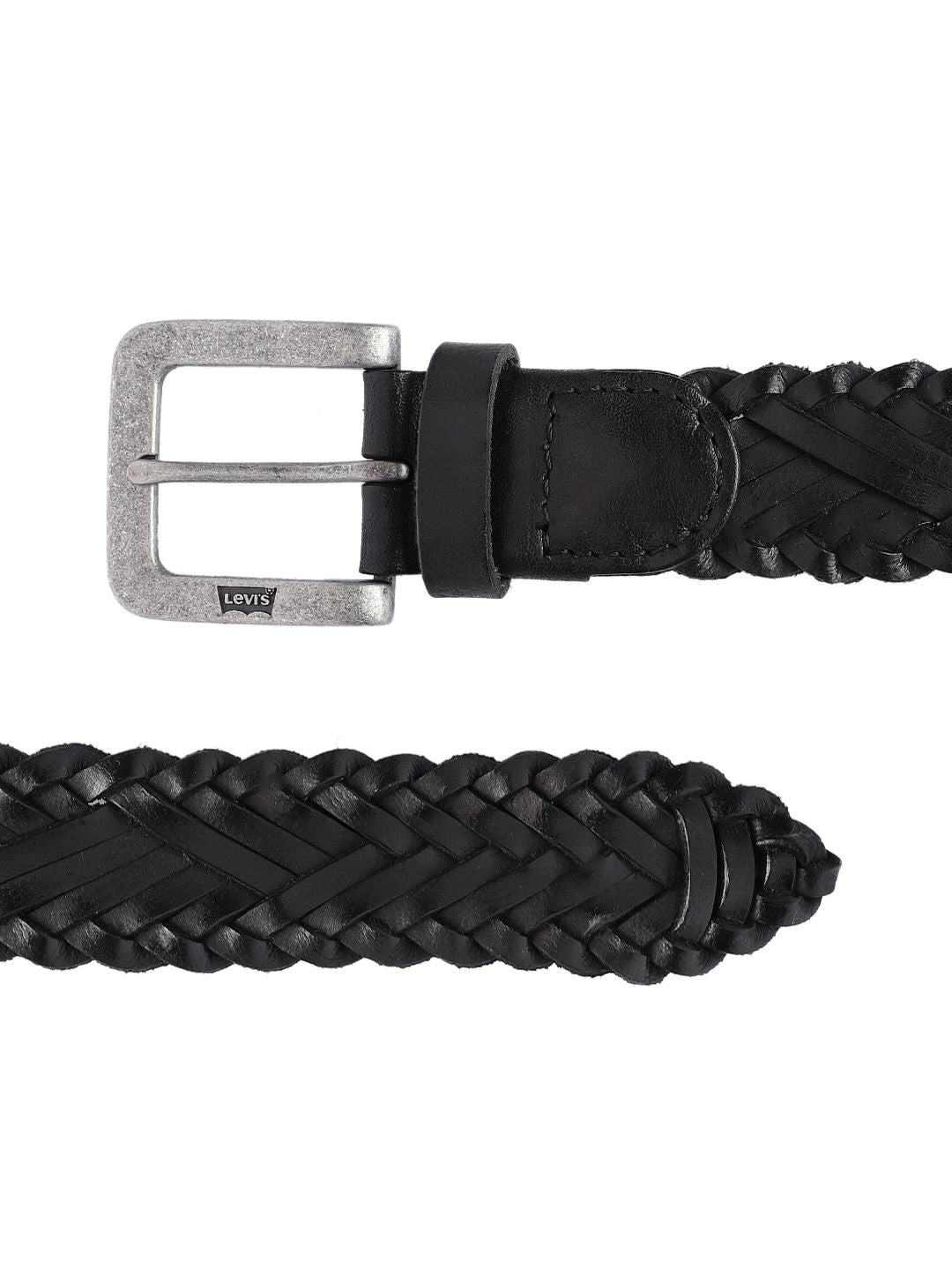 Men's Black Textured Belt - 22924196-bef2-4af8-a84a-9c1c56799be81742207054973-Men-Braided-Leather-Belt-1481742207054875-3 View