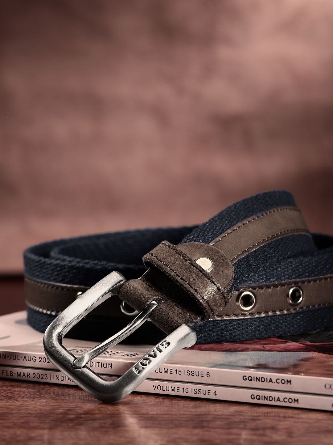 Men's Brown Textured Belt