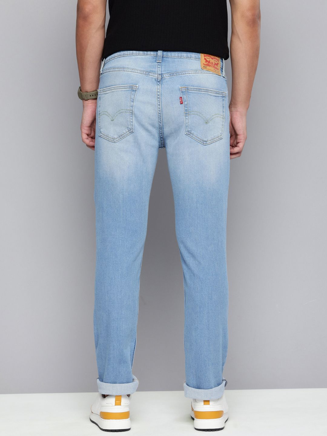 Men's 511 Blue Slim Fit Mid Rise Jeans - 22dbfc02fe556f137d97998c408a6ac1 View