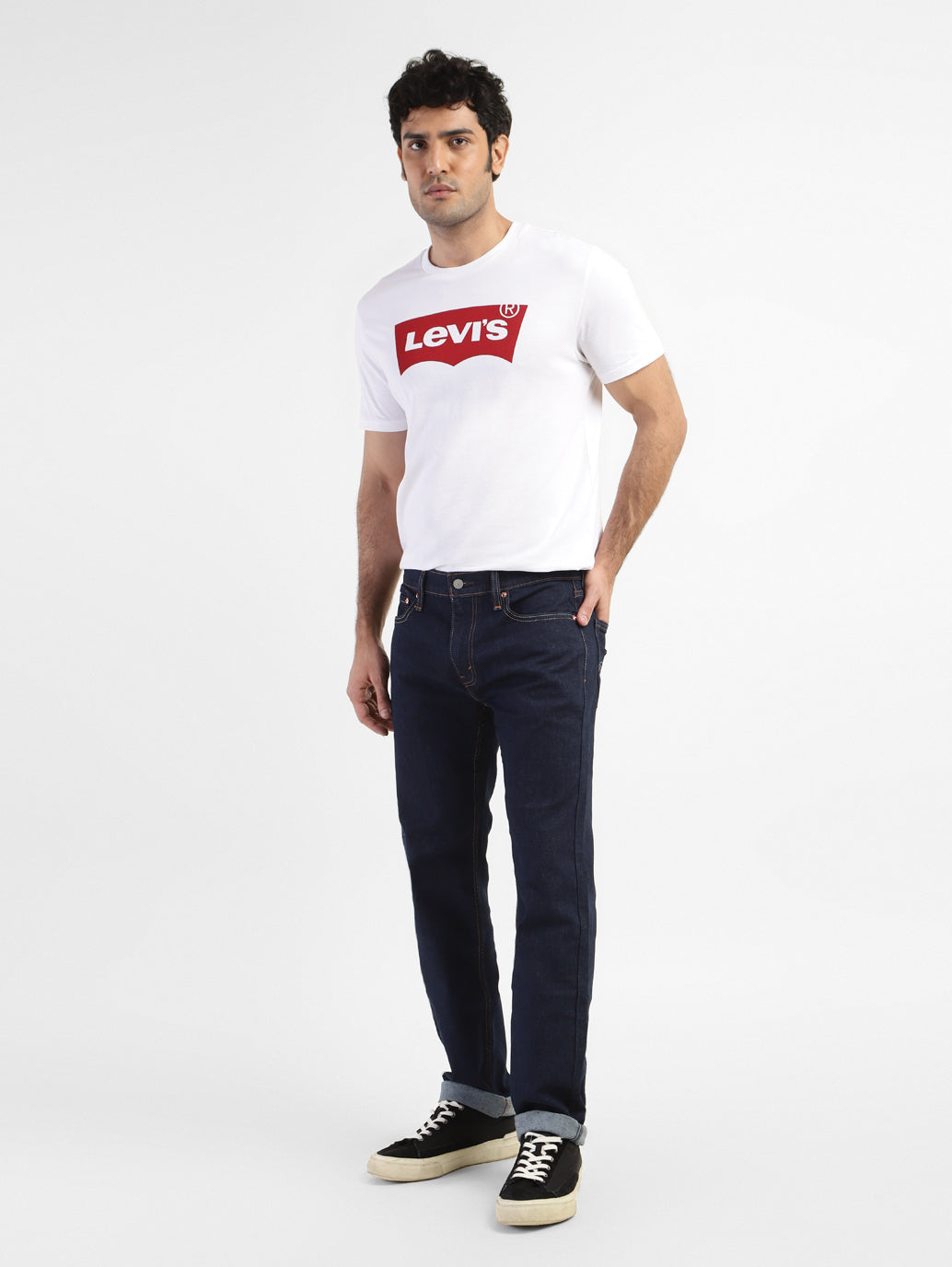 Men's 513 Blue Slim Straight Fit Mid Rise Jeans