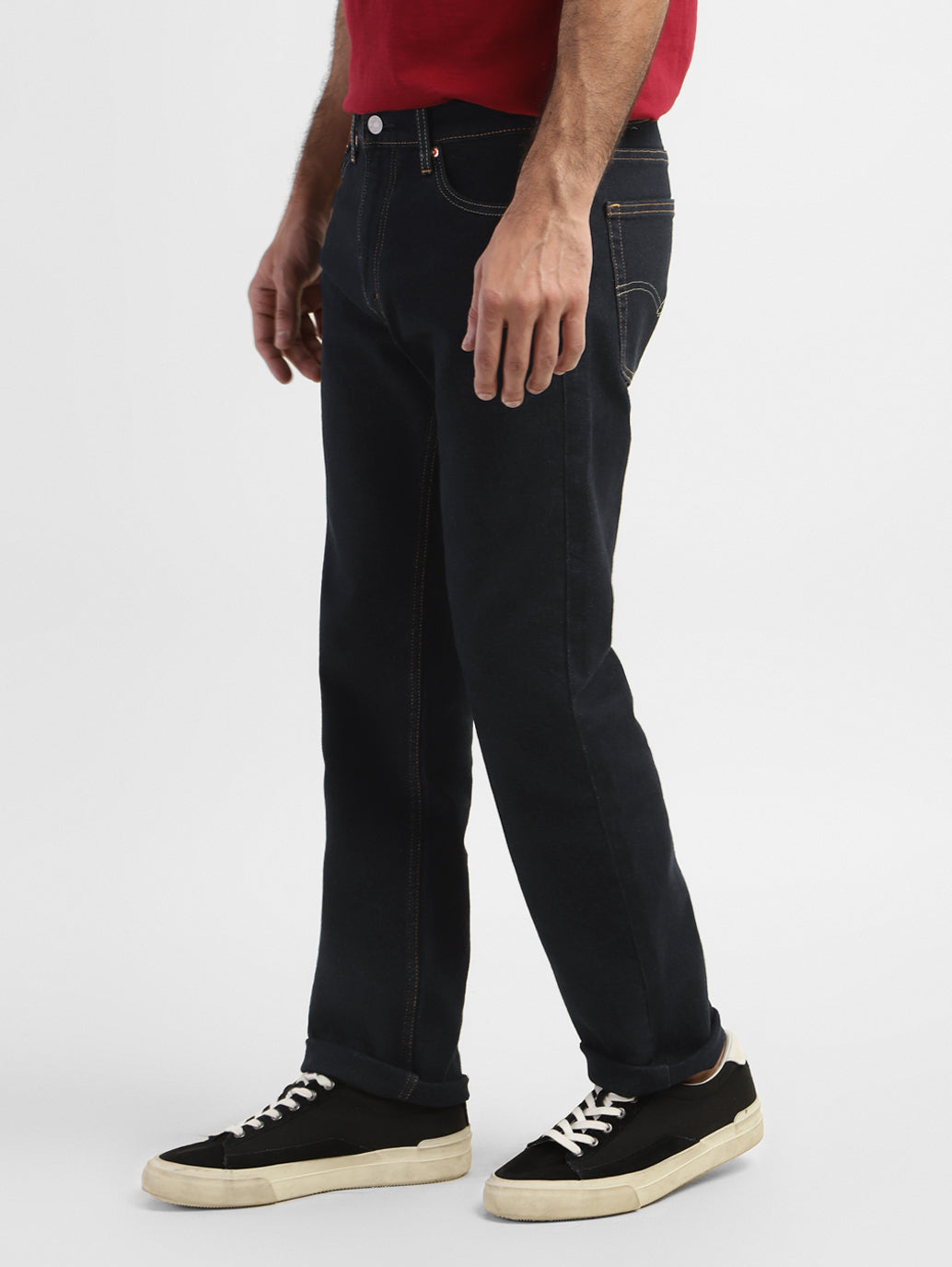 Men's 513 Navy Blue Slim Straight Fit Mid Rise Jeans - 86cbf1c4-f5b0-47f9-a607-c45f5f5664e4 View