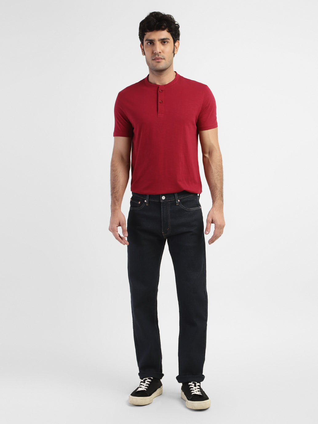 Men's 513 Navy Blue Slim Straight Fit Mid Rise Jeans - 03d8fbf5-c61f-4746-8991-3ccd492c4e3e View