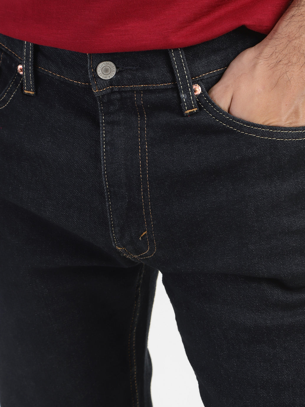 Men's 513 Navy Blue Slim Straight Fit Mid Rise Jeans - 067b9db6-e995-4e7f-889f-7a8d8abb221a View