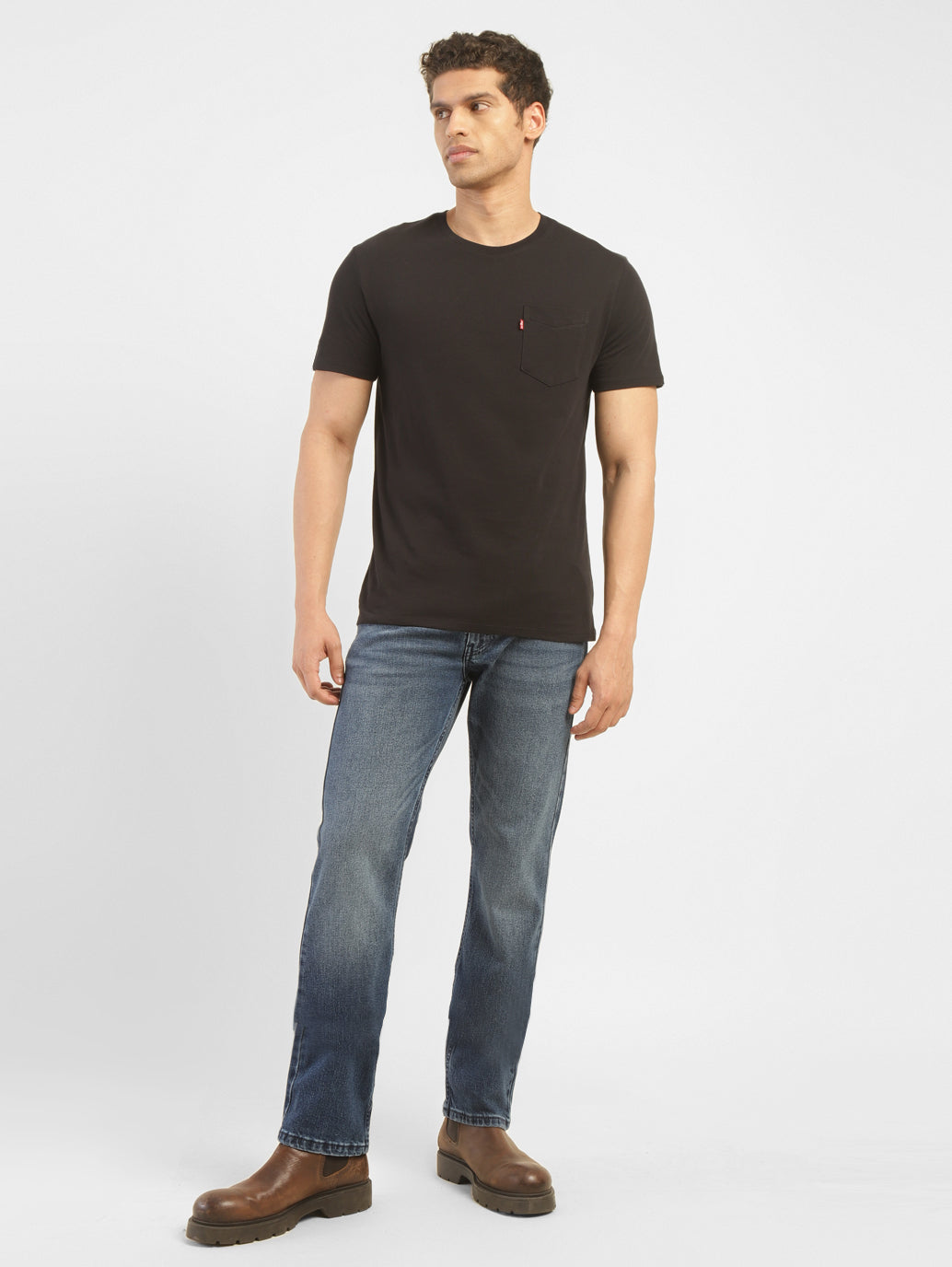 Men's 513 Blue Slim Straight Fit Mid Rise Jeans