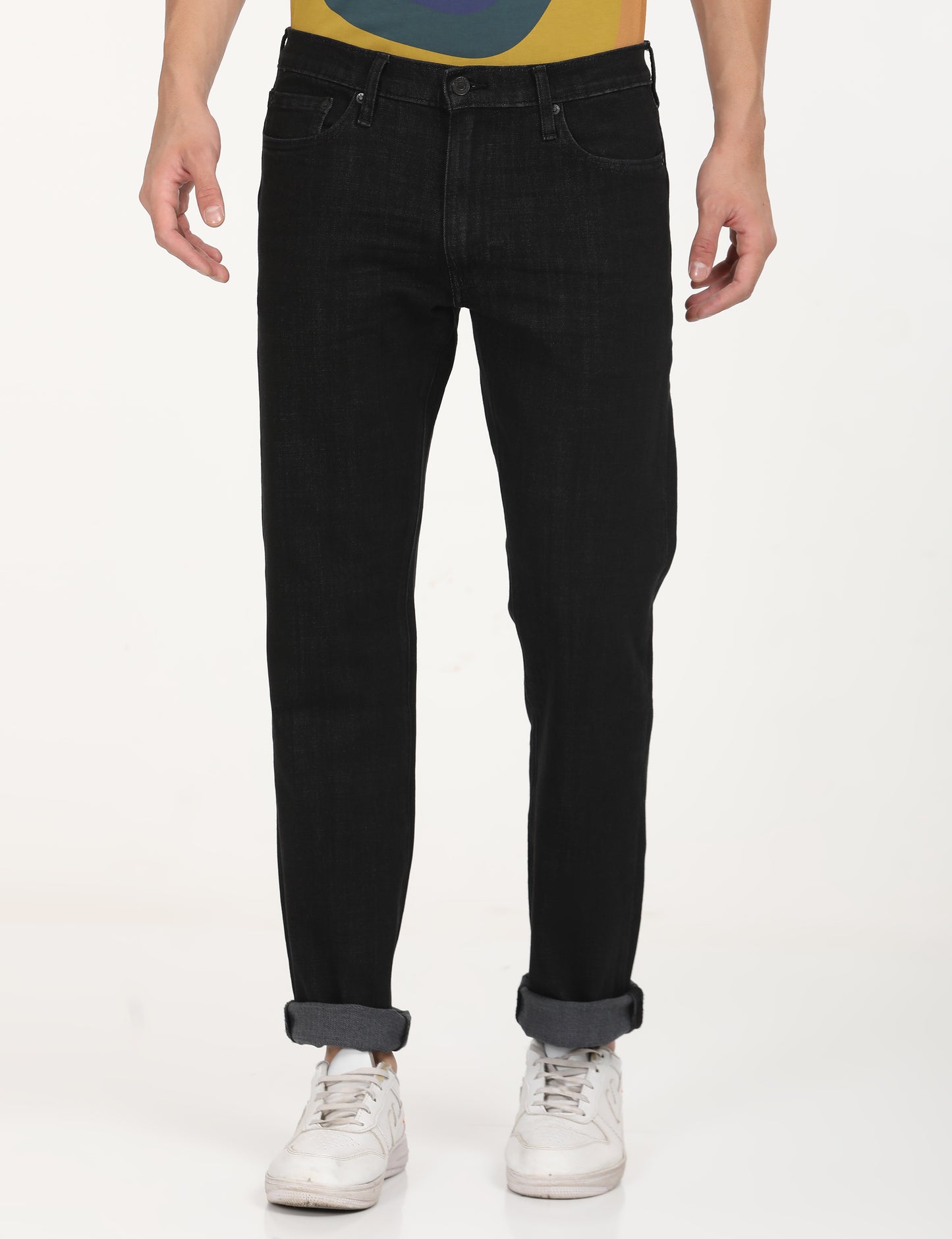 Men's 512 Black Slim Tapered Fit Mid Rise Jeans - Front View