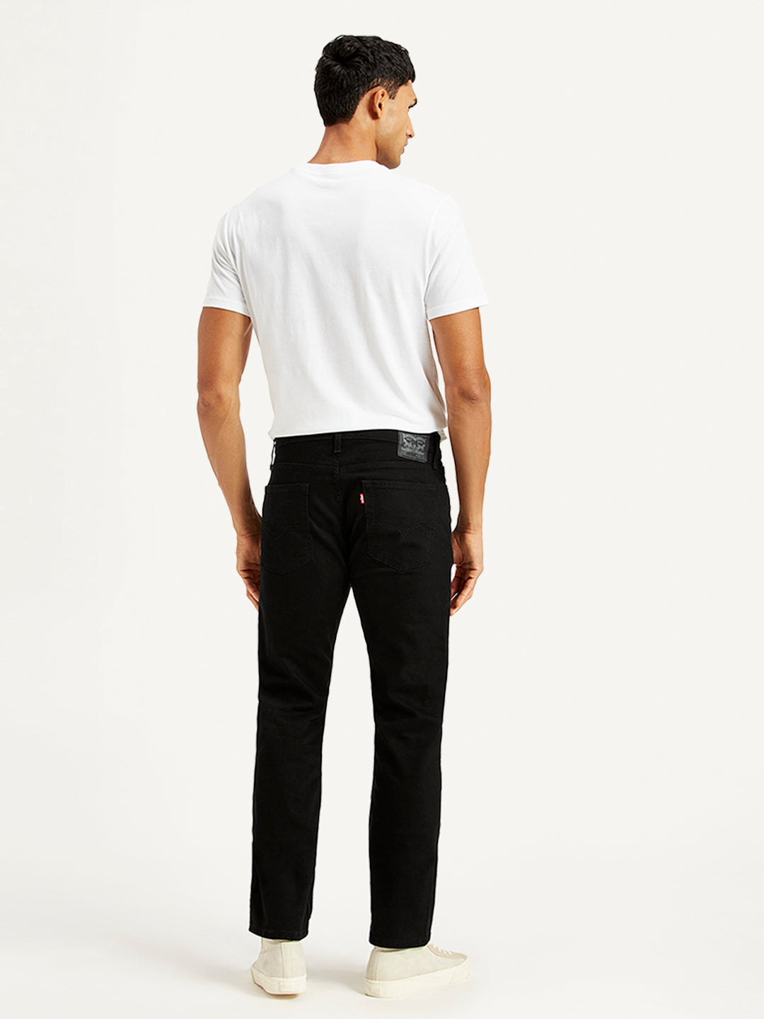 Men's 513 Black Slim Straight Fit Mid Rise Jeans - Back View