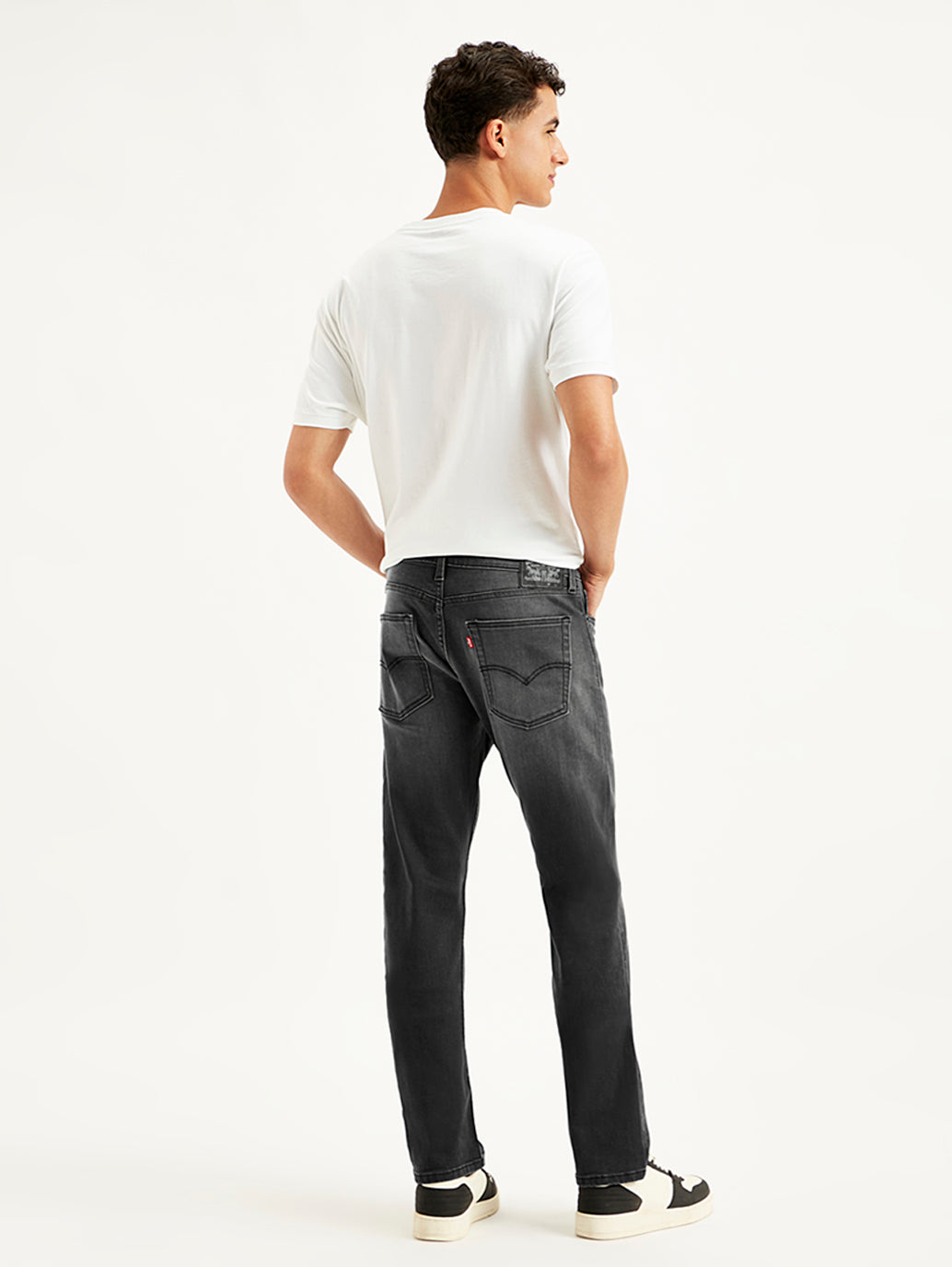 Men's 513 Charcoal Grey Slim Straight Fit Mid Rise Jeans - Back View