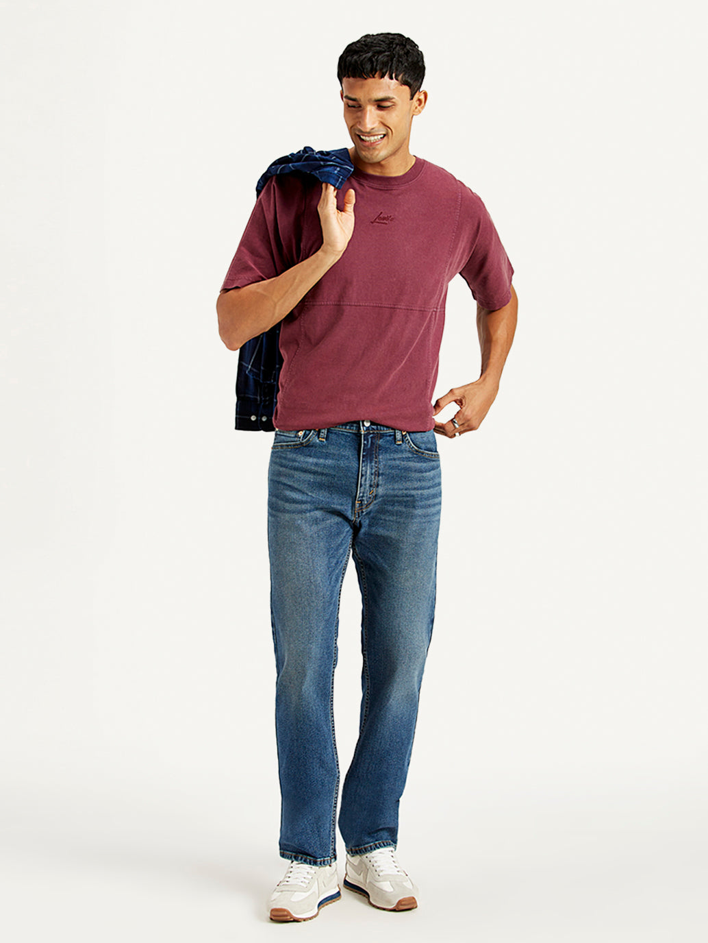 Men's 513 Blue Slim Straight Fit Mid Rise Jeans