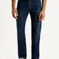 Men's 513 Dark Blue Slim Straight Fit Mid Rise Jeans - Front View