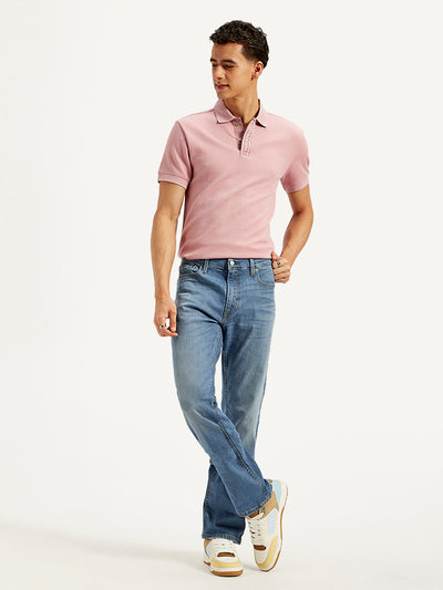 Men's 513 Blue Slim Straight Fit Mid Rise Jeans