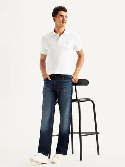 Men's 513 Blue Slim Straight Fit Mid Rise Jeans