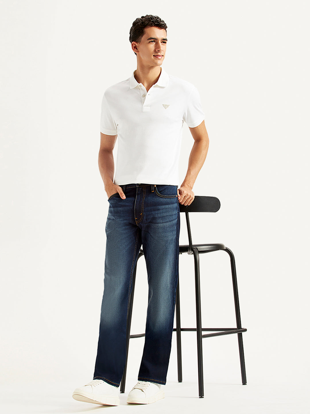 Men's 513 Blue Slim Straight Fit Mid Rise Jeans