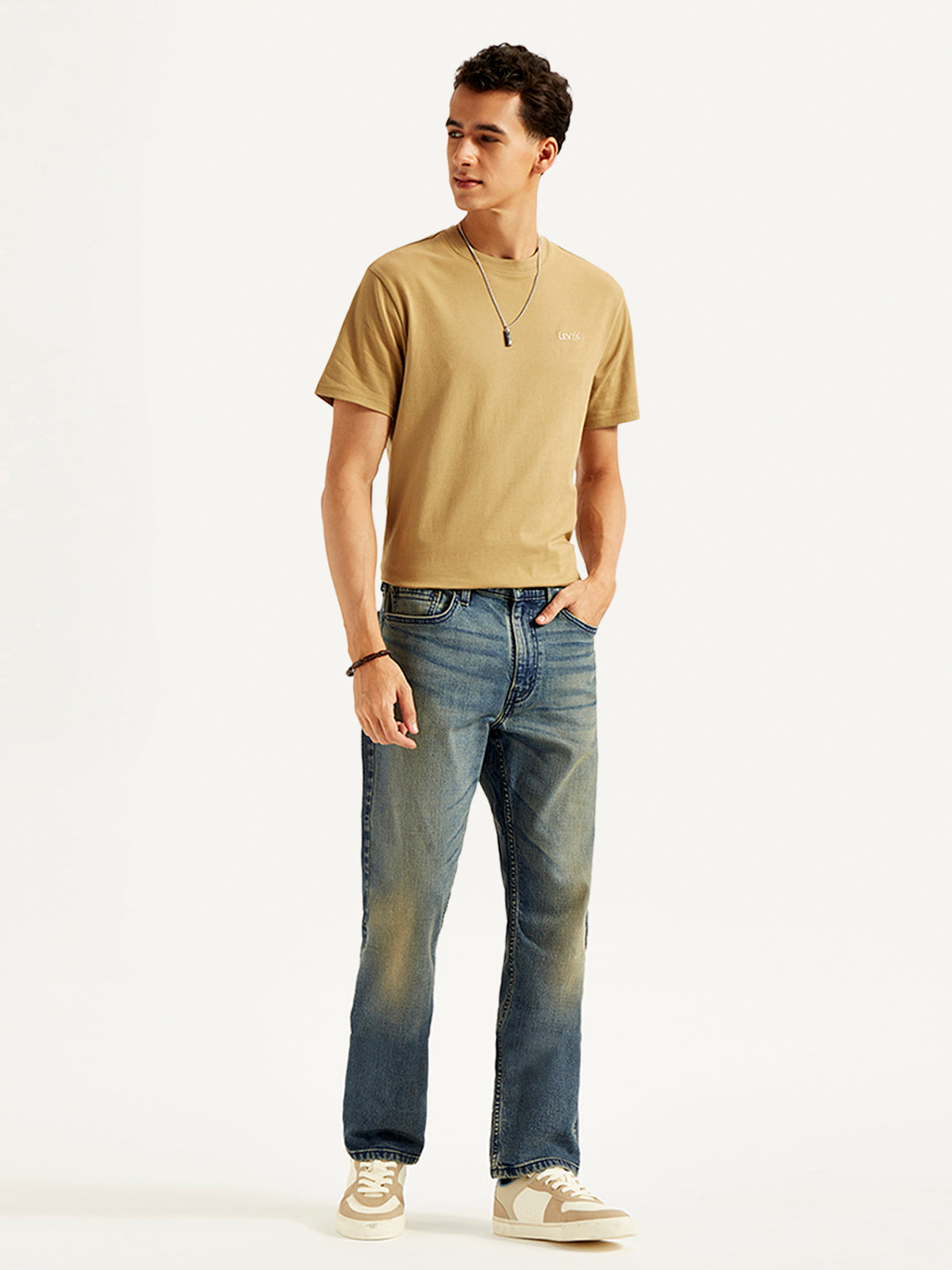 Men's 513 Blue Slim Straight Fit Mid Rise Jeans