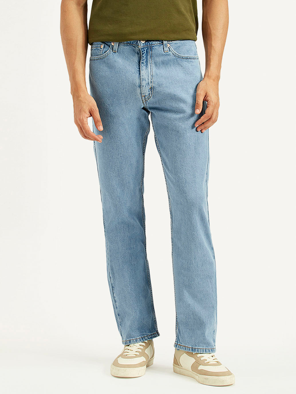 Men's 513 Light Blue Slim Straight Fit Mid Rise Jeans - Front View