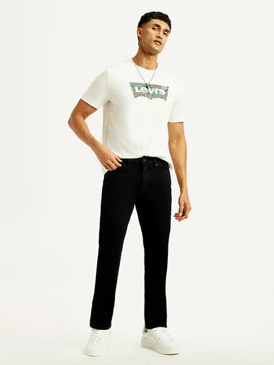 Men's 513 Black Slim Straight Fit Mid Rise Jeans