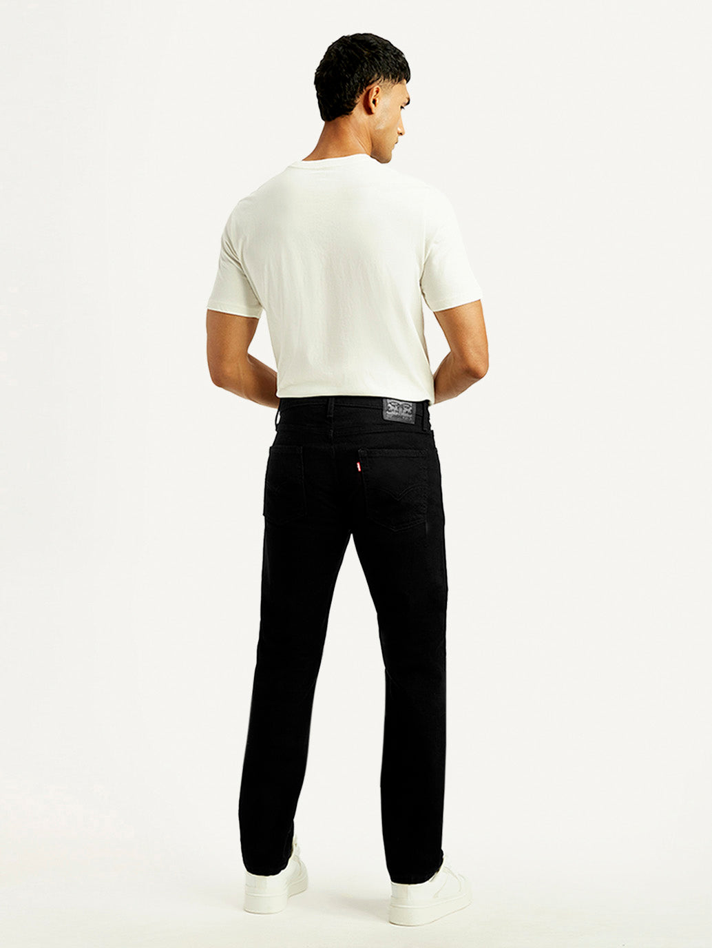 Men's 513 Black Slim Straight Fit Mid Rise Jeans - Back View