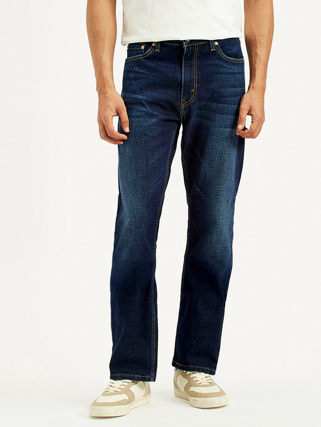Men's 513 Indigo Slim Straight Fit Mid Rise Jeans - Front View