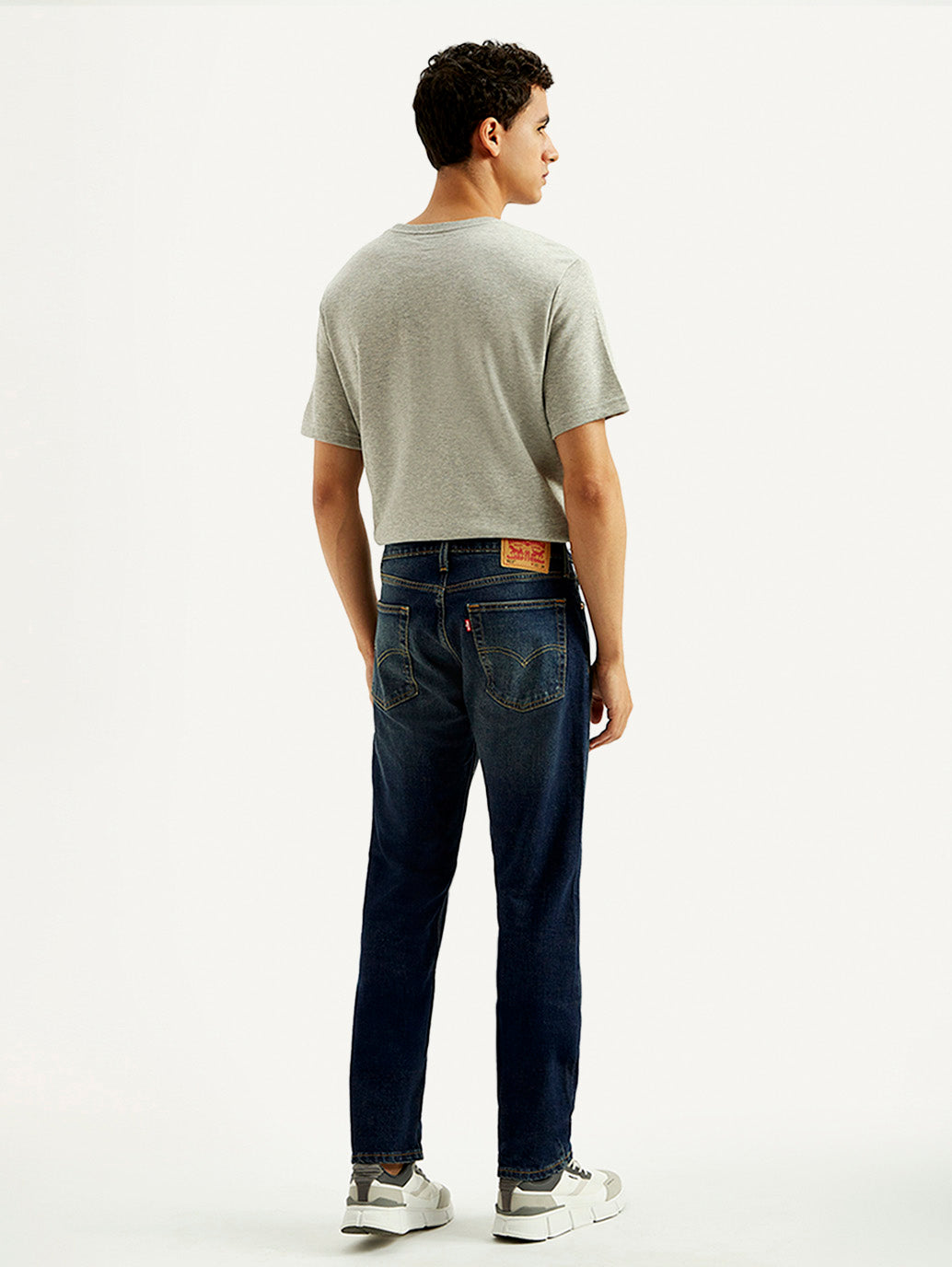 Men's 513 Dark Blue Slim Straight Fit Mid Rise Jeans - Back View