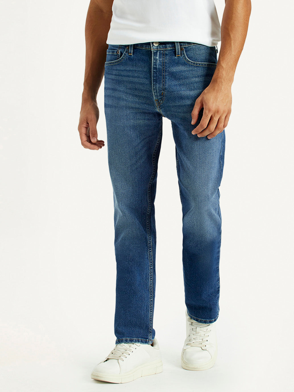 Men's 513 Indigo Slim Straight Fit Mid Rise Jeans - Front View