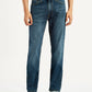 Men's 513 Dark Blue Slim Straight Fit Mid Rise Jeans - Front View
