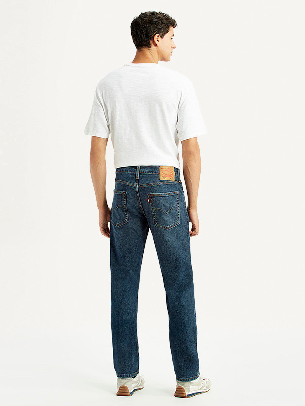 Men's 513 Dark Blue Slim Straight Fit Mid Rise Jeans - Back View