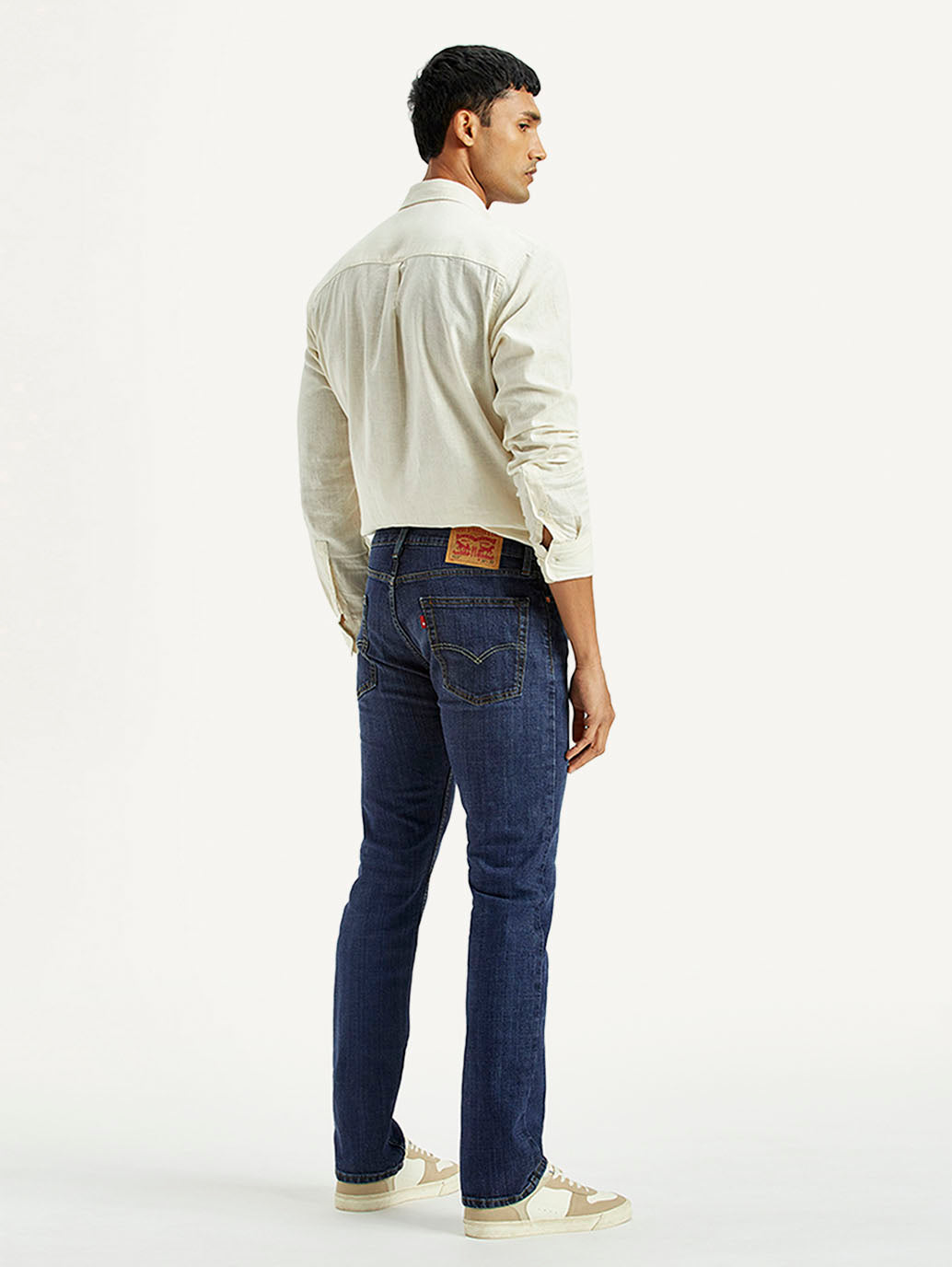 Men's Tinted 513 Med Indigo Slim Straight Fit Mid Rise Jeans - Back View